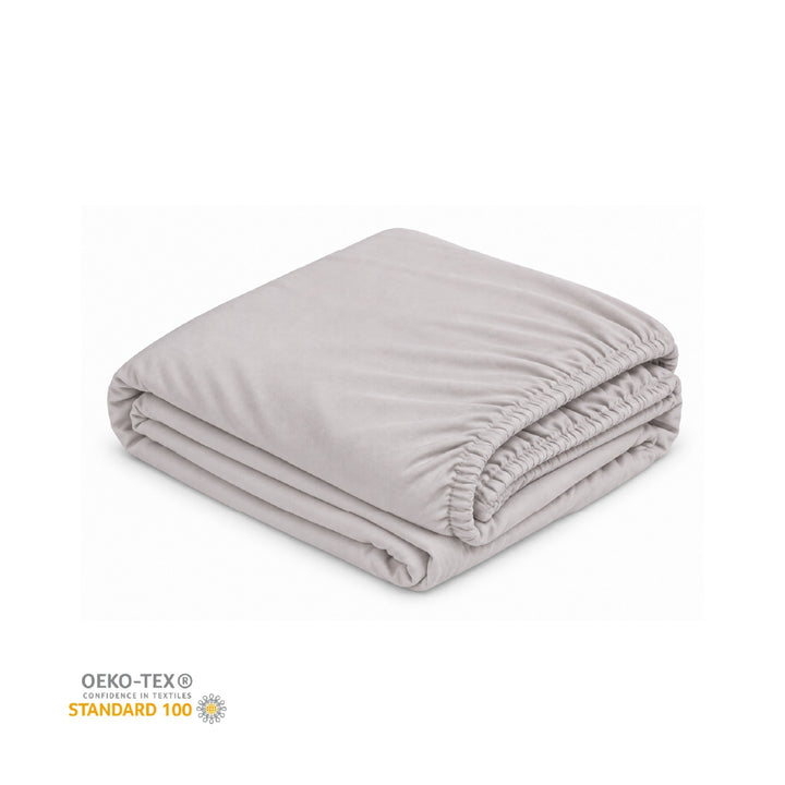 FUNBIES Cottia Cotton Fitted Sheet Light Grey