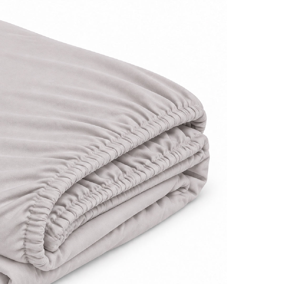 FUNBIES Cottia Cotton Fitted Sheet Light Grey