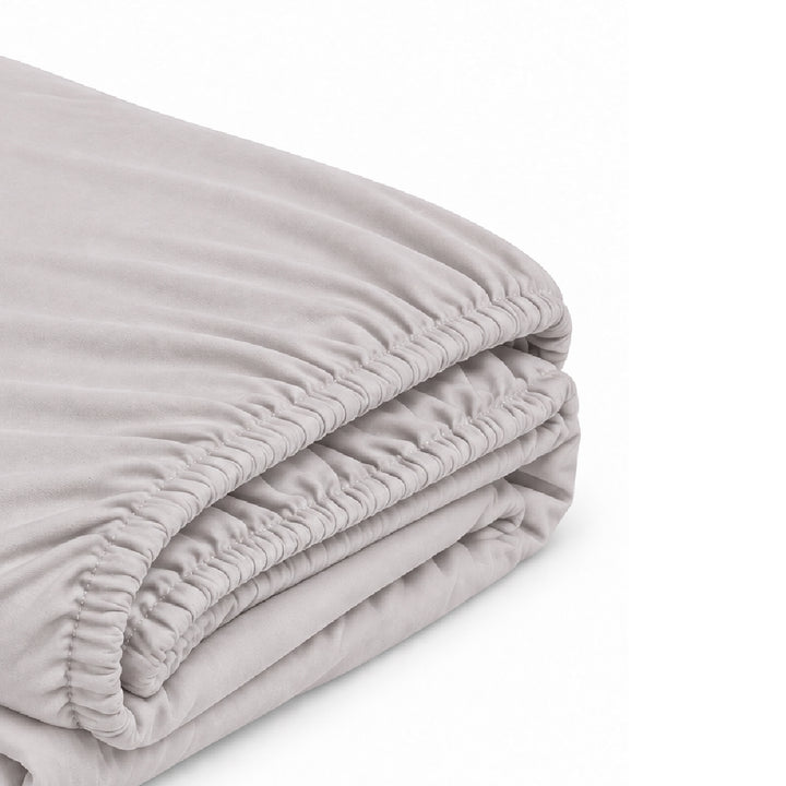 FUNBIES Cottia Cotton Fitted Sheet Light Grey
