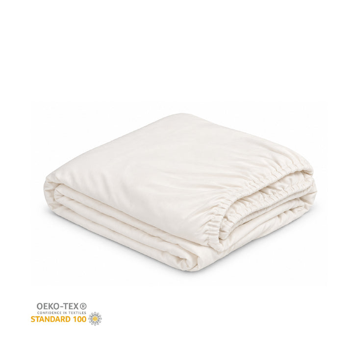 FUNBIES Cottia Cotton Fitted Sheet Cream White
