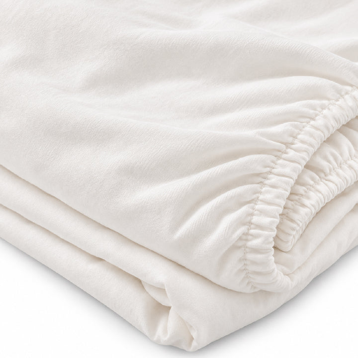 FUNBIES Cottia Cotton Fitted Sheet Cream White