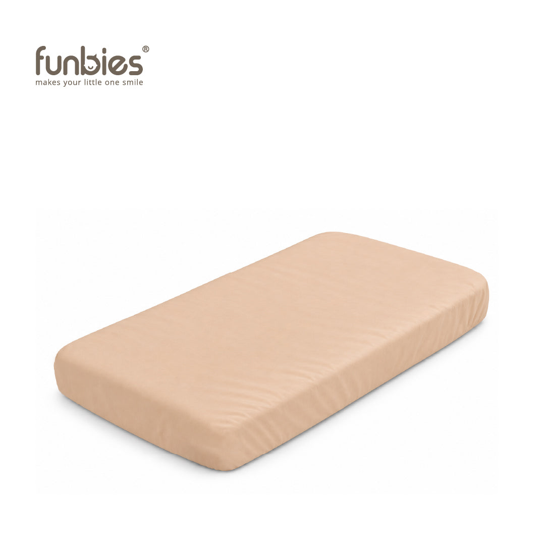 FUNBIES Cottia Cotton Fitted Sheet Light Brown