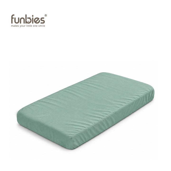 FUNBIES Cottia Cotton Fitted Sheet Ash Green