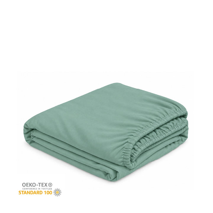 FUNBIES Cottia Cotton Fitted Sheet Ash Green