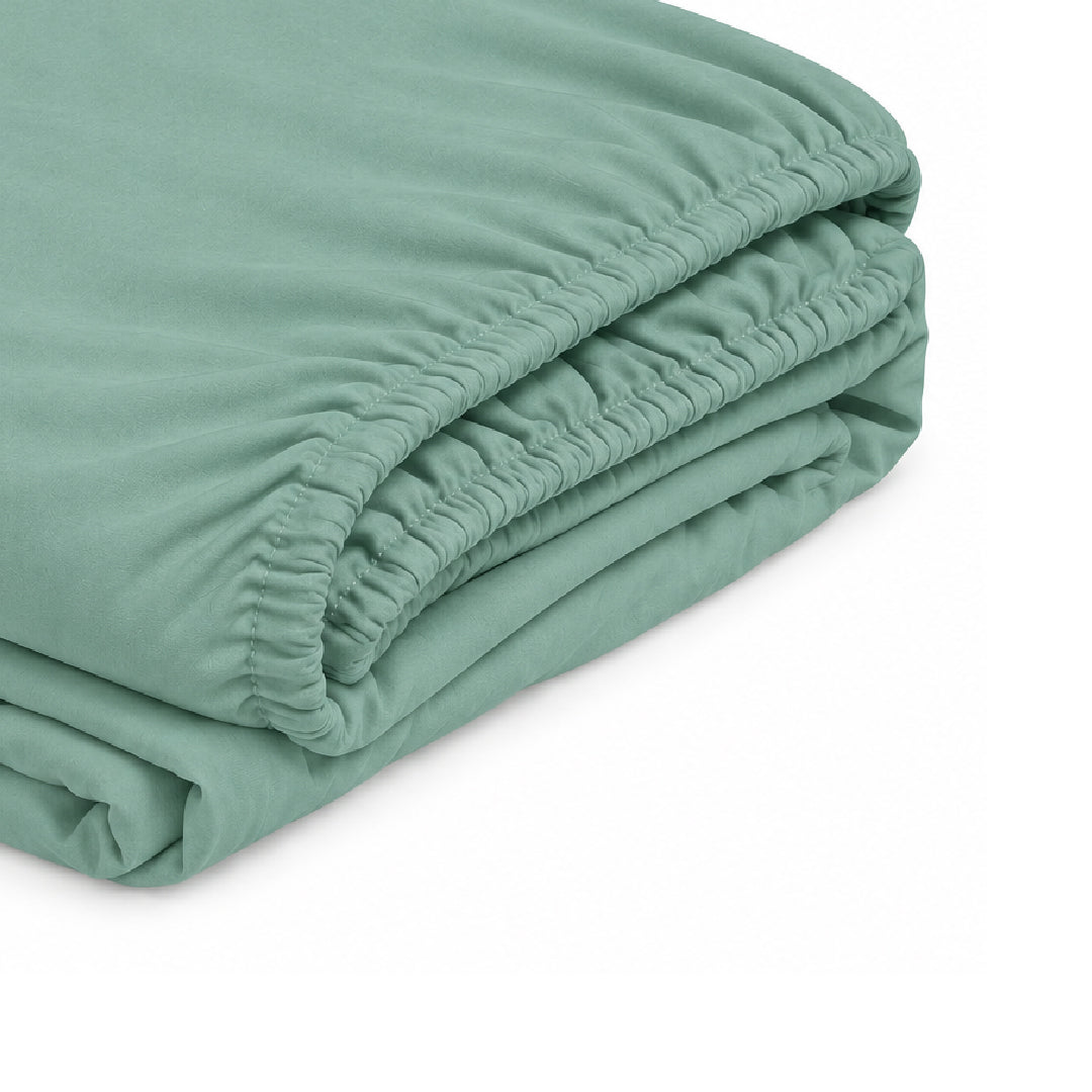 FUNBIES Cottia Cotton Fitted Sheet Ash Green