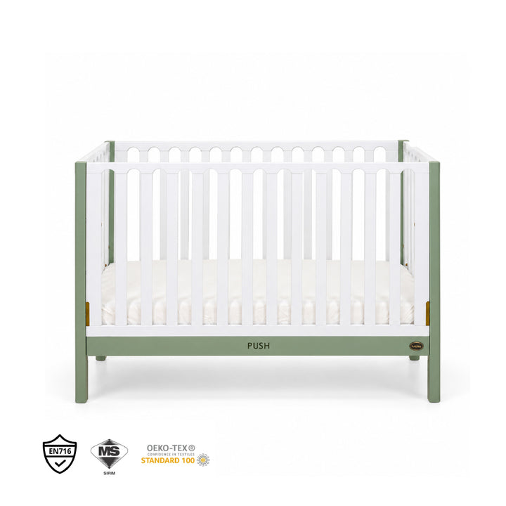 FUNBIES Jordon Baby Cot Set with Bed Guard Baby Cream