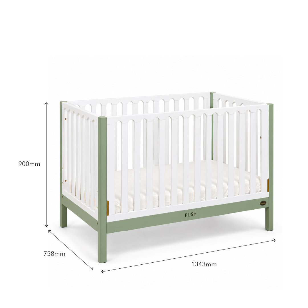 FUNBIES Jordon Baby Cot Set with Bed Guard Baby Cream