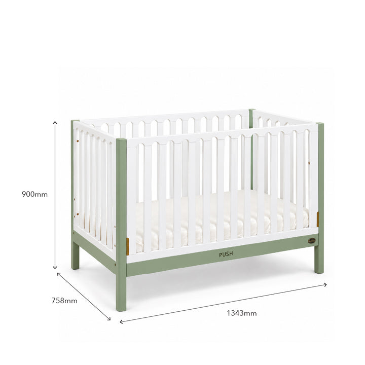 FUNBIES Jordon Baby Cot Set with Bed Guard Baby Cream