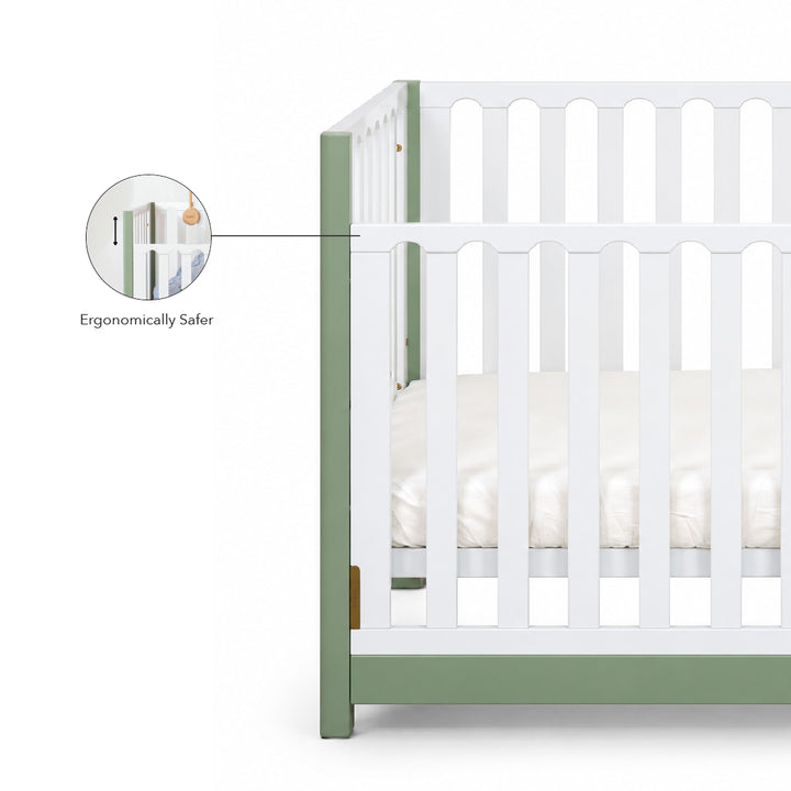 FUNBIES Jordon Baby Cot Set with Bed Guard Baby Cream