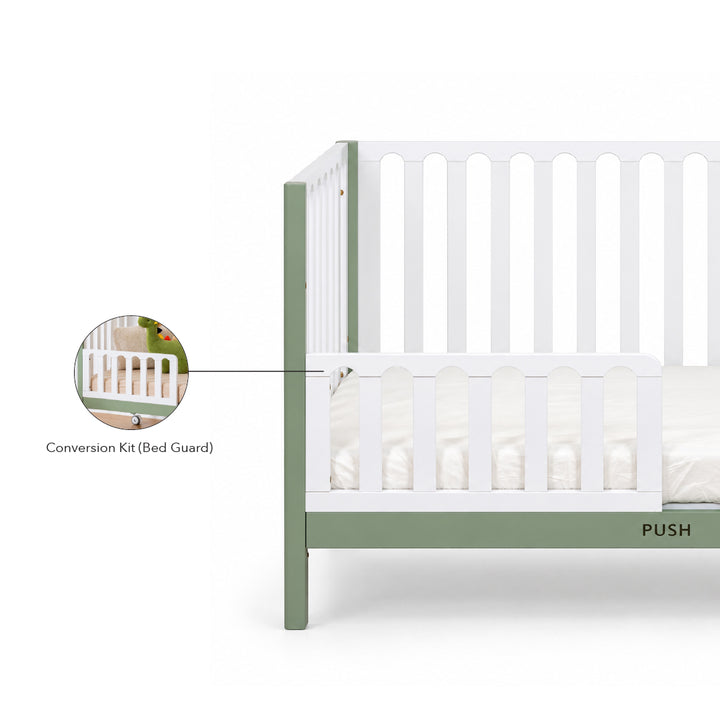 FUNBIES Jordon Baby Cot Set with Bed Guard Baby Cream