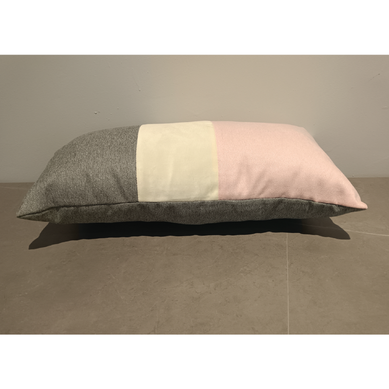 Designer Collection Pillow - L (Grey & Yellow & Pink)