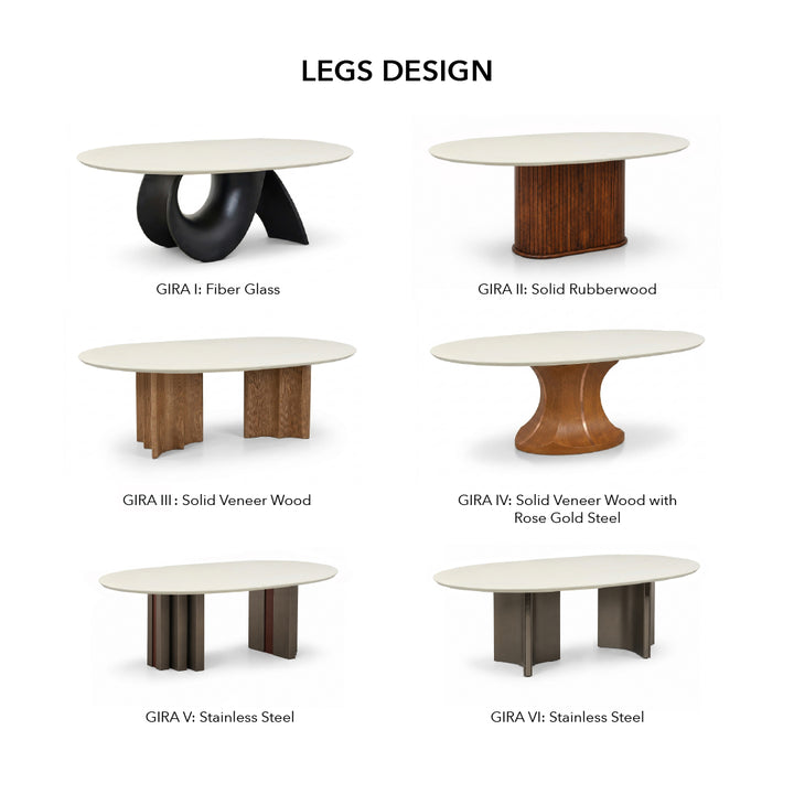 GIRA Marble Oval Dining Table