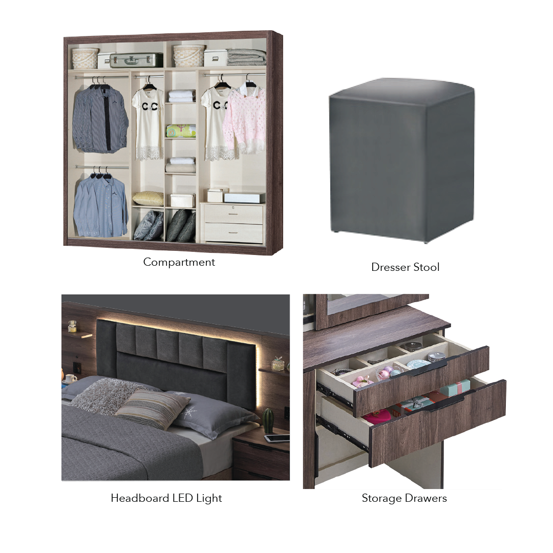 GLAFIRA Modern Bedroom Set