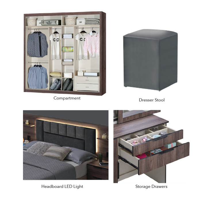 GLAFIRA Modern Bedroom Set