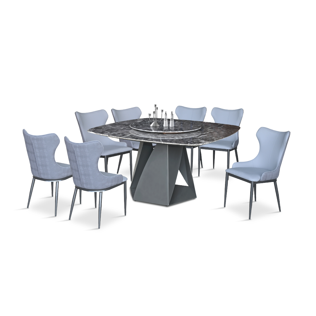 GLAUCIA Crystal Marble Dining Set