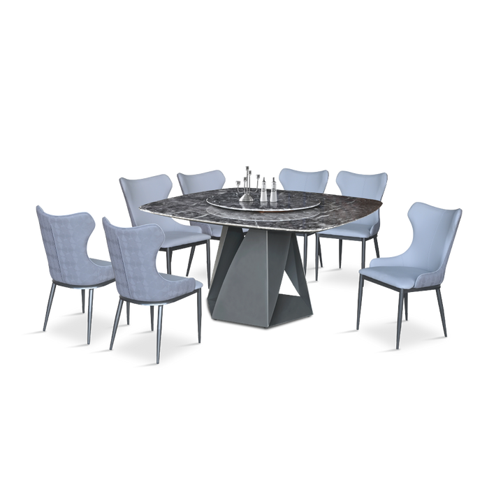 GLAUCIA Crystal Marble Dining Set