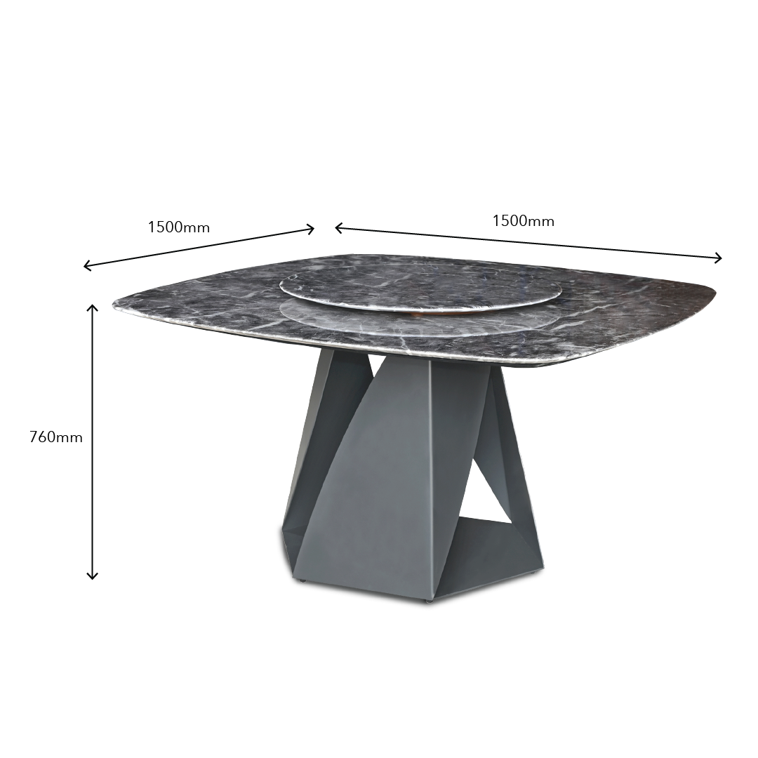 GLAUCIA Crystal Marble Dining Set