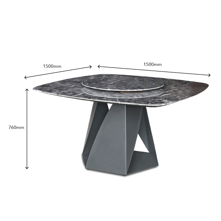 GLAUCIA Crystal Marble Dining Table