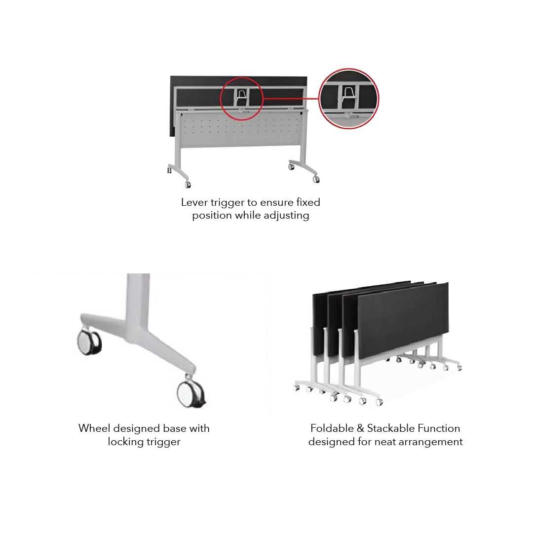 GRYFFINDOR Foldable Training Table with Castor