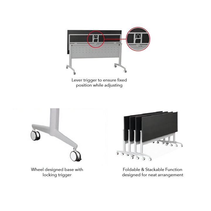 GRYFFINDOR Foldable Training Table with Castor