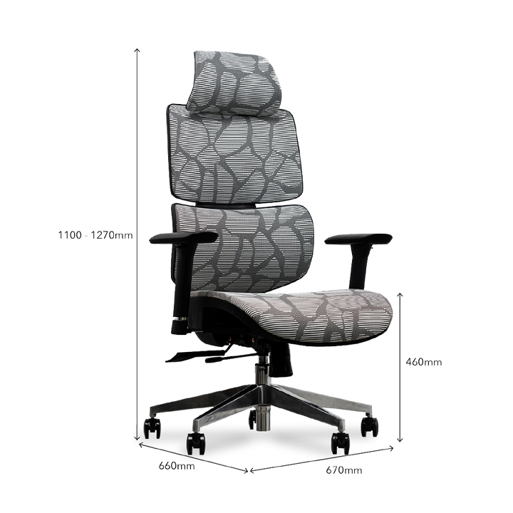 EVIS Ergox Executive Office Chair Shaded Grey