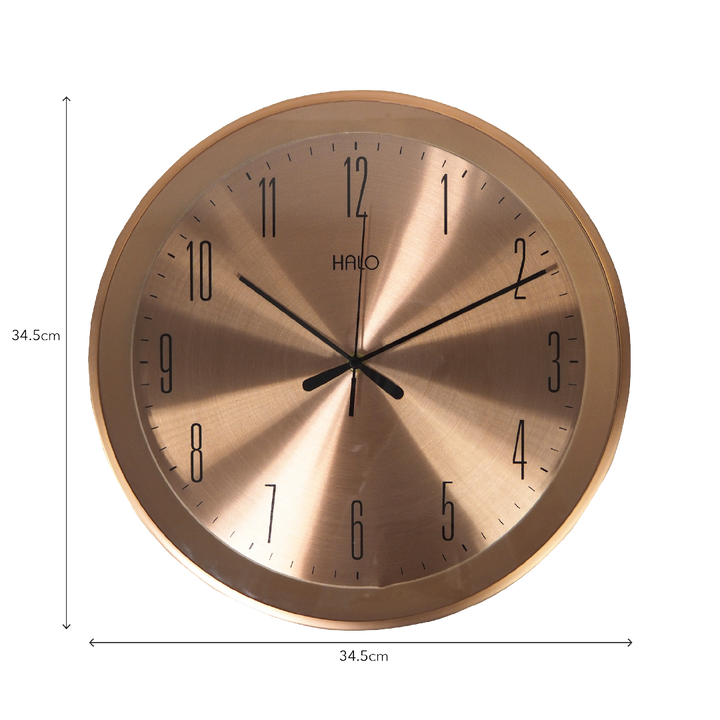 HALO 13" Rose Gold Aluminium Wall Clock