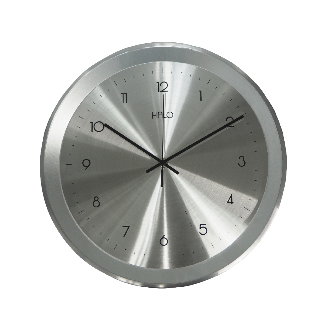 HALO 13" Silver Aluminium Wall Clock