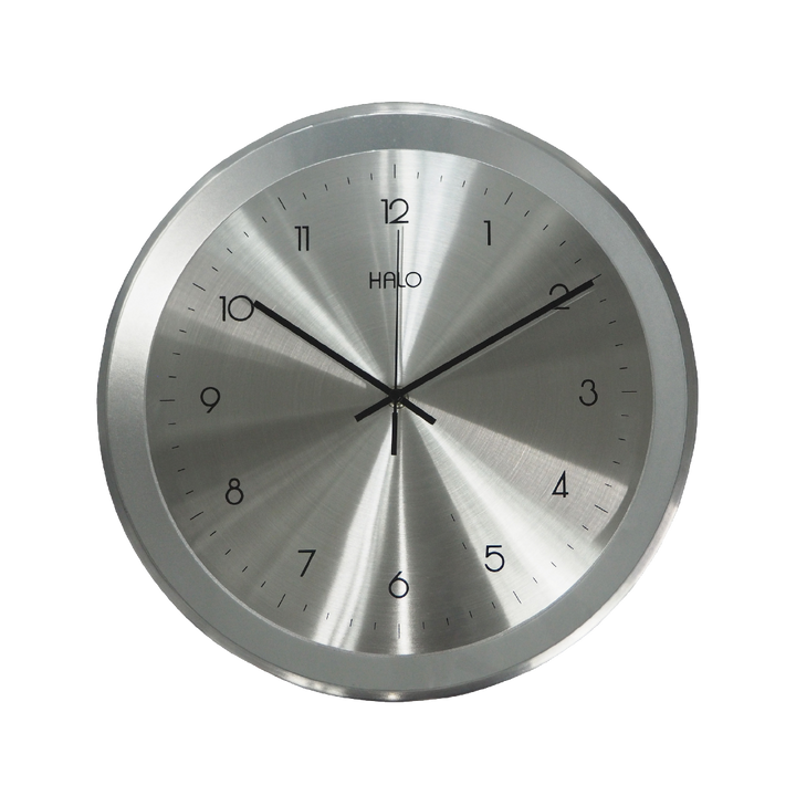 HALO 13" Silver Aluminium Wall Clock