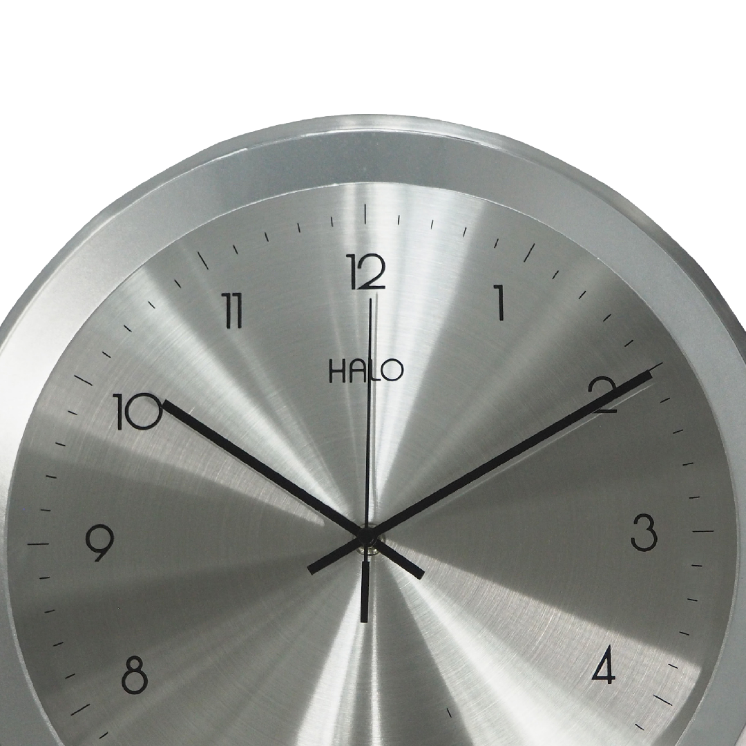 HALO 13" Silver Aluminium Wall Clock