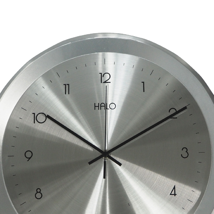HALO 13" Silver Aluminium Wall Clock