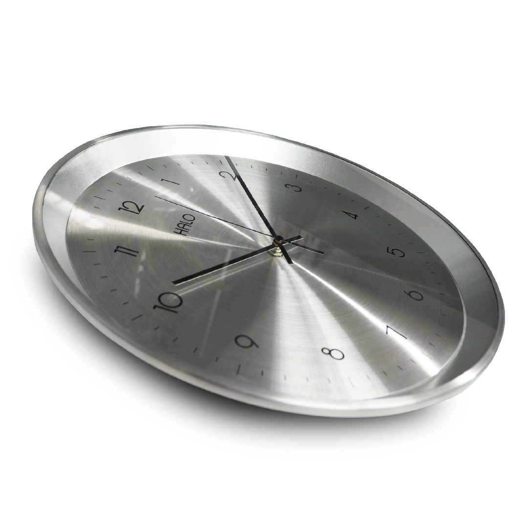 HALO 13" Silver Aluminium Wall Clock