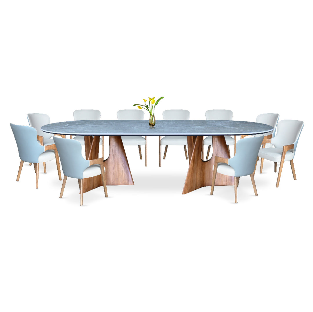 HEBBOV Porcelain Marble Dining Set