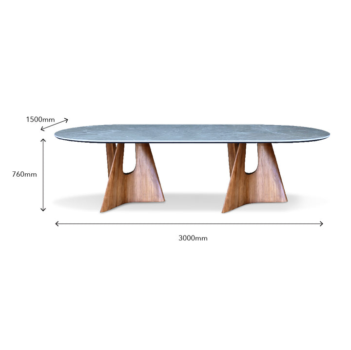 HEBBOV Porcelain Marble Dining Table