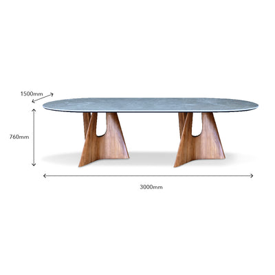 HEBBOV Porcelain Marble Dining Table