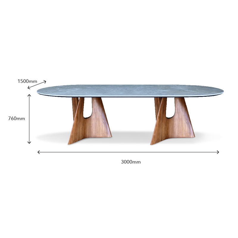 HEBBOV Porcelain Marble Dining Table