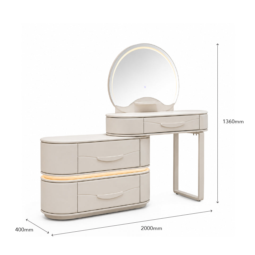 HELGA LED Dressing Table with Stool