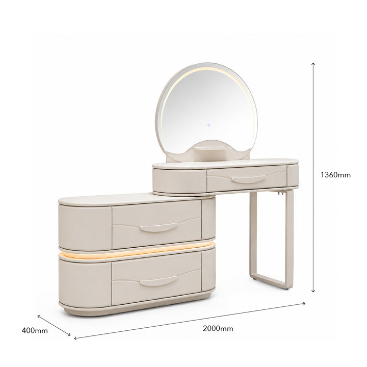 HELGA LED Dressing Table with Stool