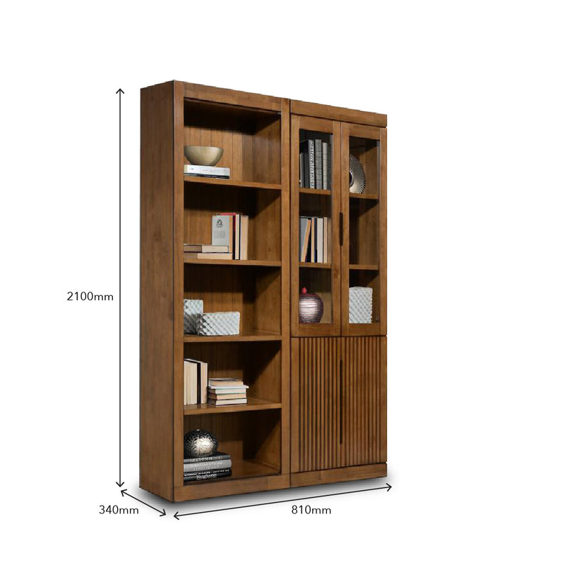 HERON 2 Doors Book Cabinet (Walnut)