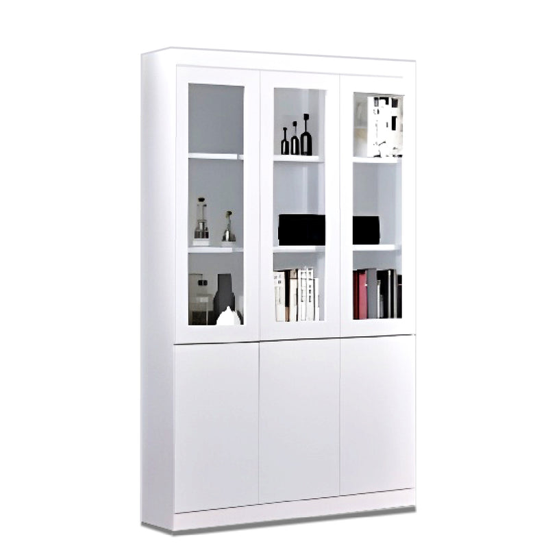 HERON 3 Door Book Cabinet White