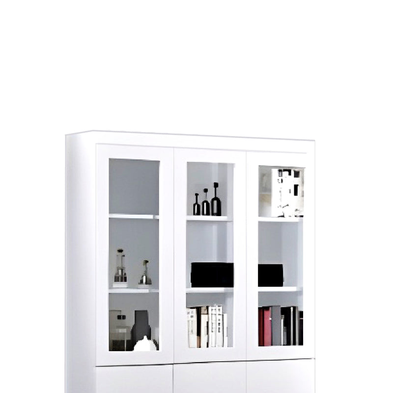 HERON 3 Door Book Cabinet White