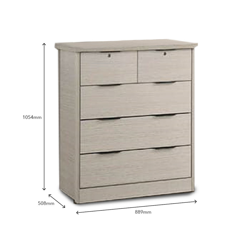 HUXLEY Chest of Drawer White Wash