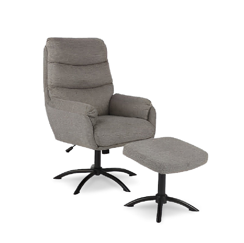 HANZO Leisure Chair Dark Grey with Ottoman