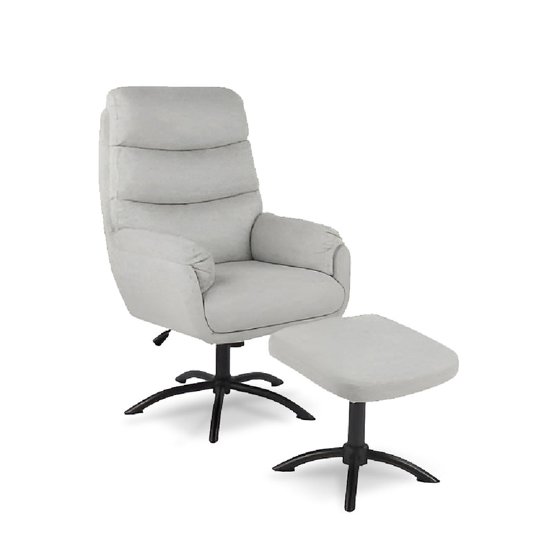 HANZO Leisure Chair Light Grey with Ottoman