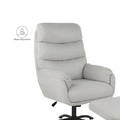 HANZO Leisure Chair Light Grey with Ottoman