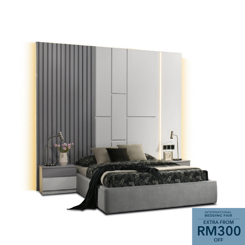 EHIRO Build-In Headboard Bed