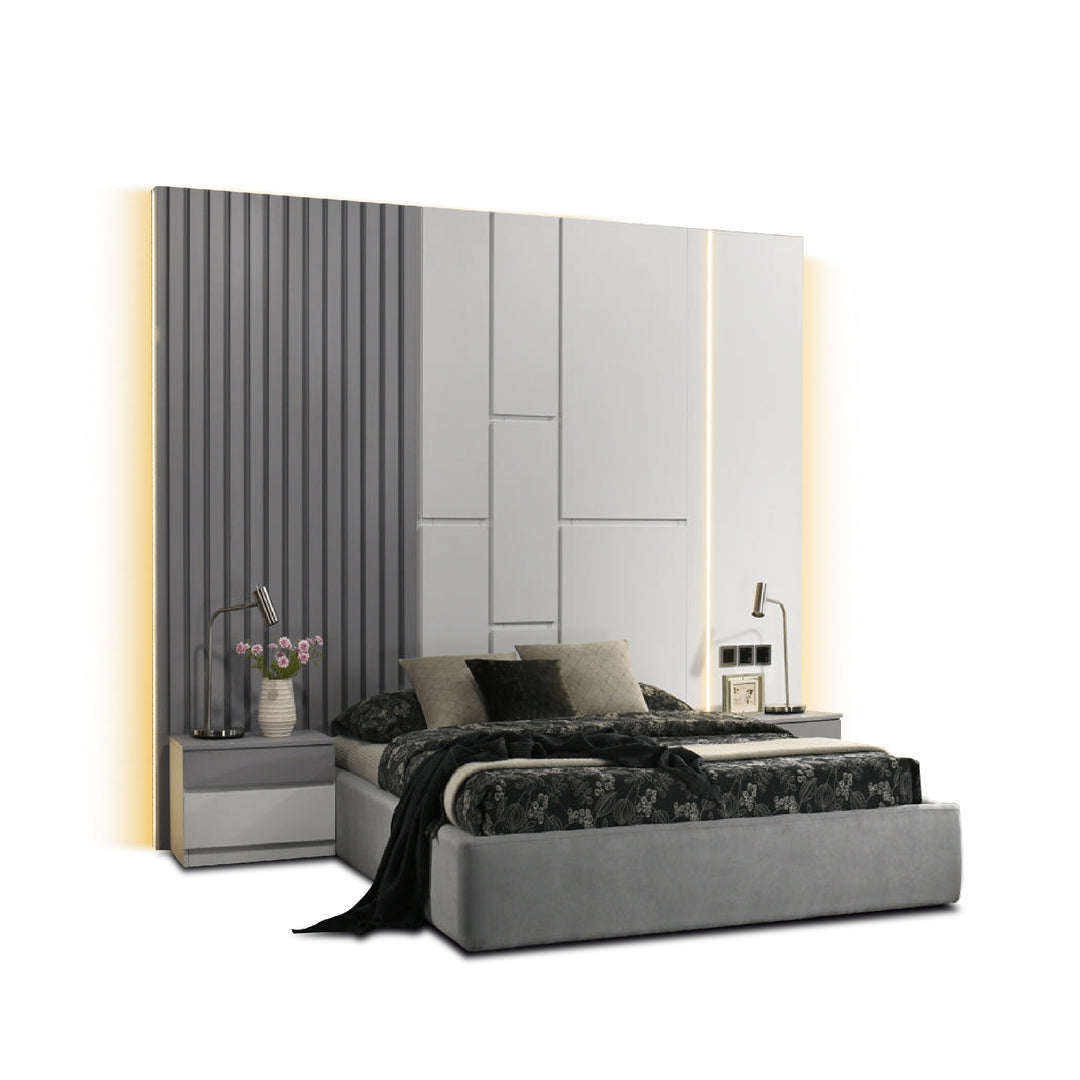 EHIRO Build-In Headboard Bed