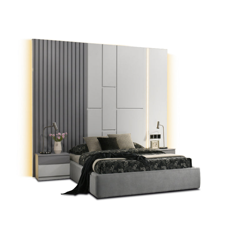 EHIRO Build-In Headboard Bed