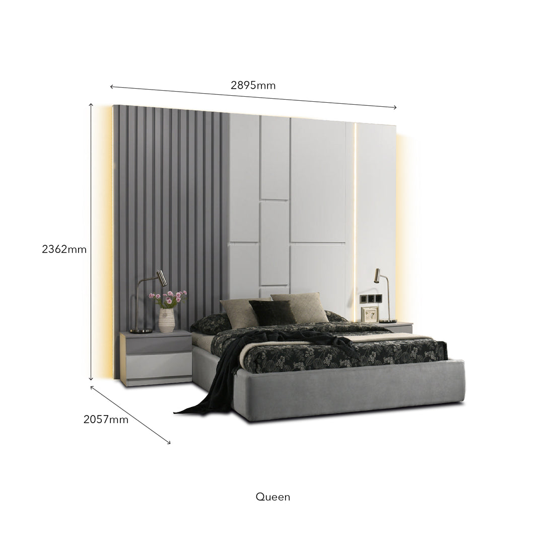 EHIRO Build-In Headboard Bed