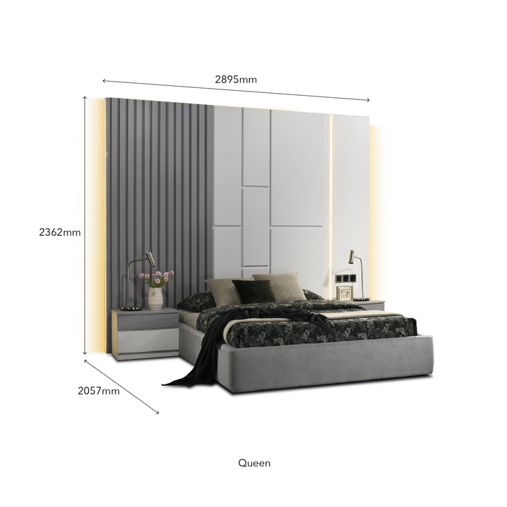 EHIRO Build-In Headboard Bed