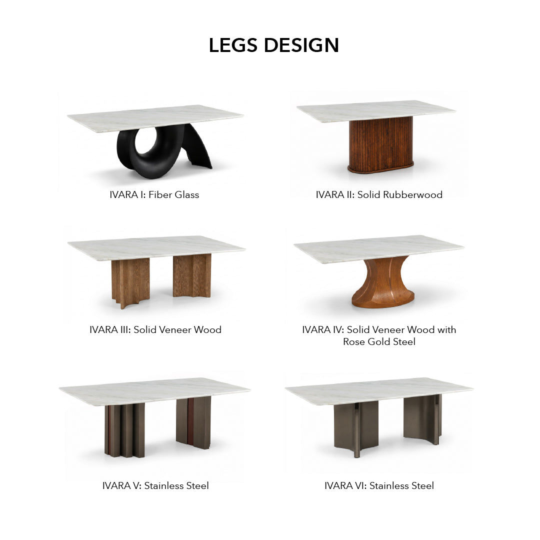 IVARA Natural Marble Stone Dining Table